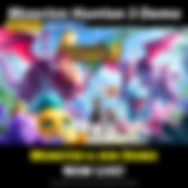 Monster Hunter Stories 3 Demo A vibrant scene featuring characters from Monster Hunter Stories 3 interacting with colorful monsters in a lush environment