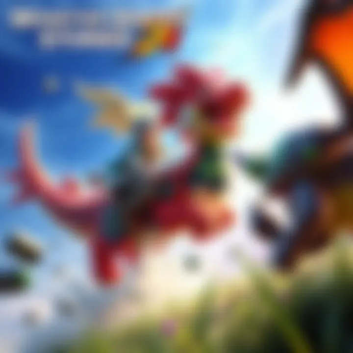 Action scene from Monster Hunter Stories 3 showing a player riding a colorful monstie in battle against another creature