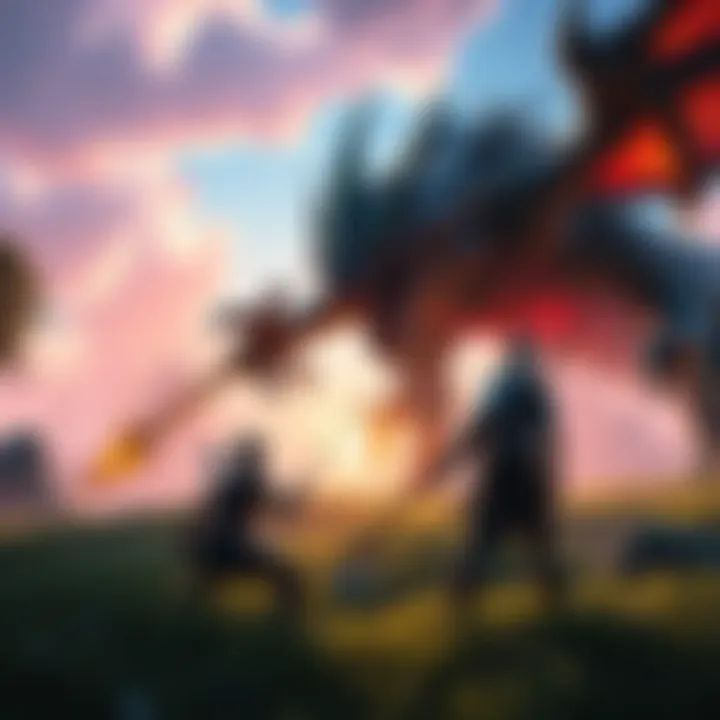 A scene from Monster Hunter Wilds showcasing a hunter facing a large monster in a vibrant environment.