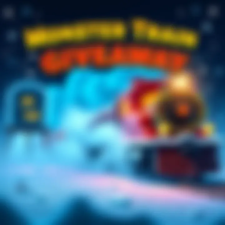 A festive graphic featuring the game Monster Train with holiday decorations and a countdown to Christmas.