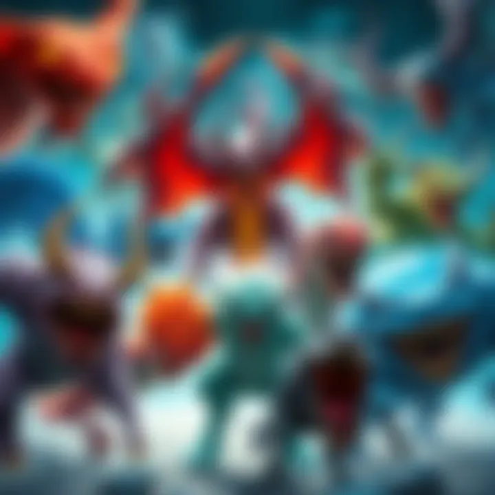 A variety of fantasy monsters displayed with their alternative names in a colorful design, showcasing the creativity of game localizers.