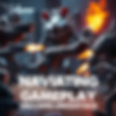 Monsters Attacking in a Game A scene showing various monsters using unconventional attacks like gunfire in a game setting with a rock-paper-scissors overlay.