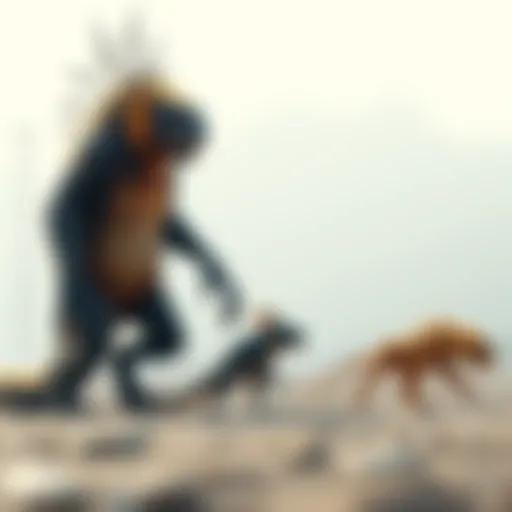 A chart showing the size differences between domesticated monsties and wild monsters, highlighting various features of both