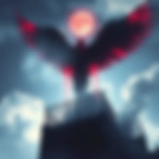 A divine being looms in the sky above a trial in Dead by Daylight, casting a shadow while influencing gameplay and banishing survivors to a prison realm.