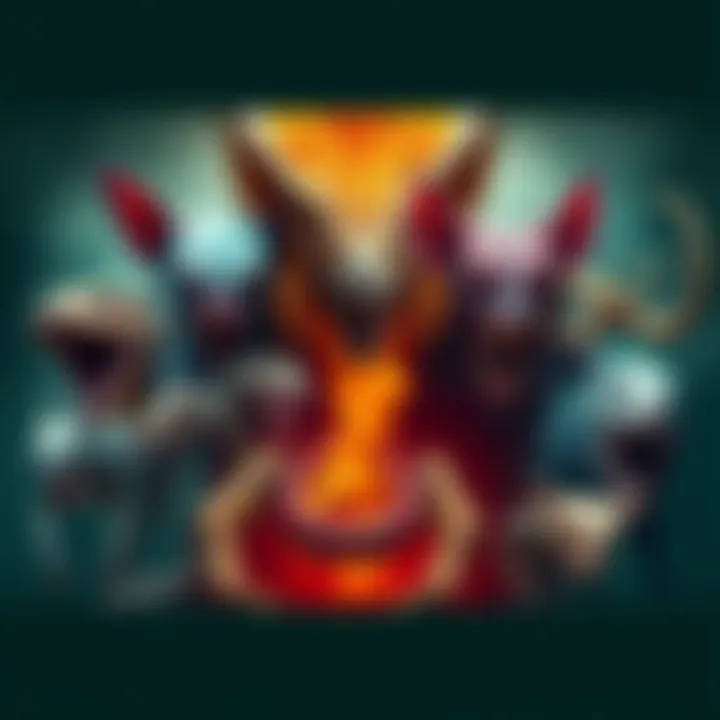 Monstrous Creature Transformation A collection of different animals depicted as terrifying monsters, showcasing creative transformations that spark fear.