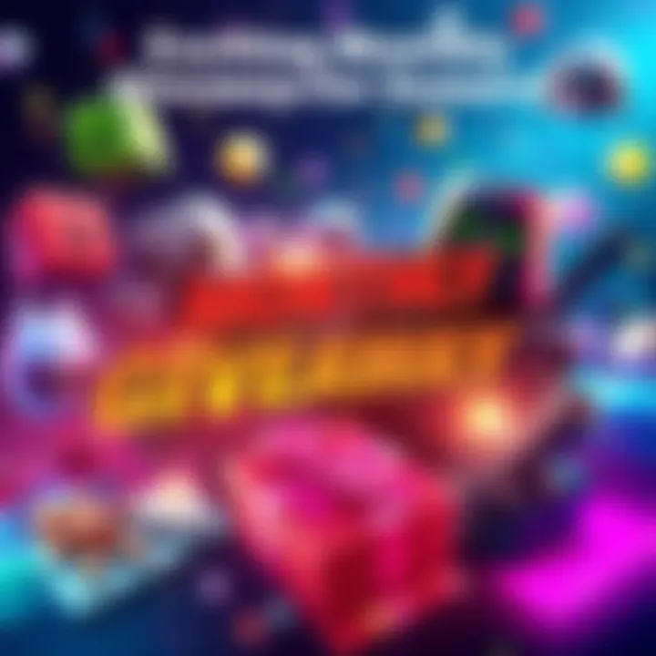 Colorful graphic featuring popular video game icons like Minecraft and Wolfenstein II with a giveaway theme