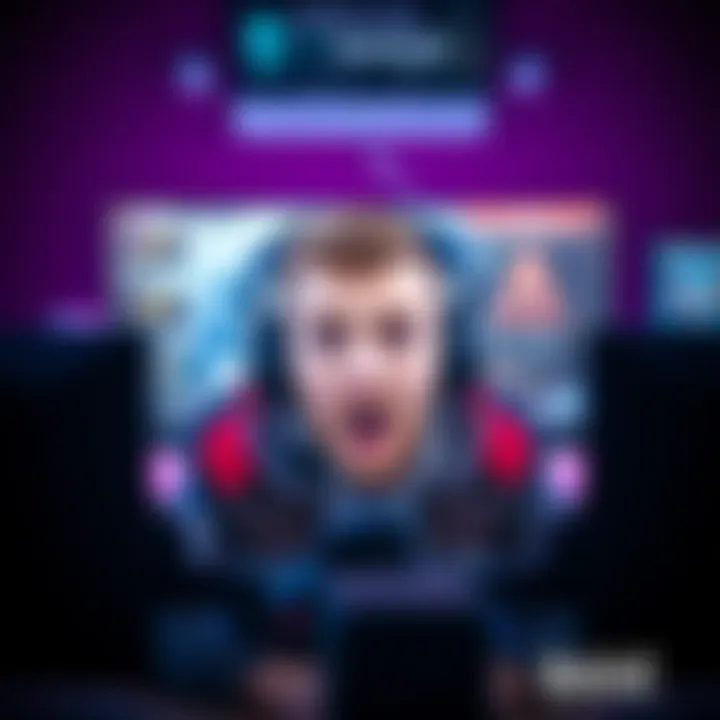 Mooda, a popular gamer, is shown looking surprised in front of a gaming setup with a ban symbol overlay.