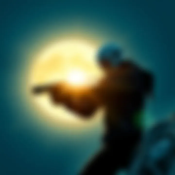 Person engaged in intense training inspired by Moon Knight, showing determination and focus under a moonlit sky