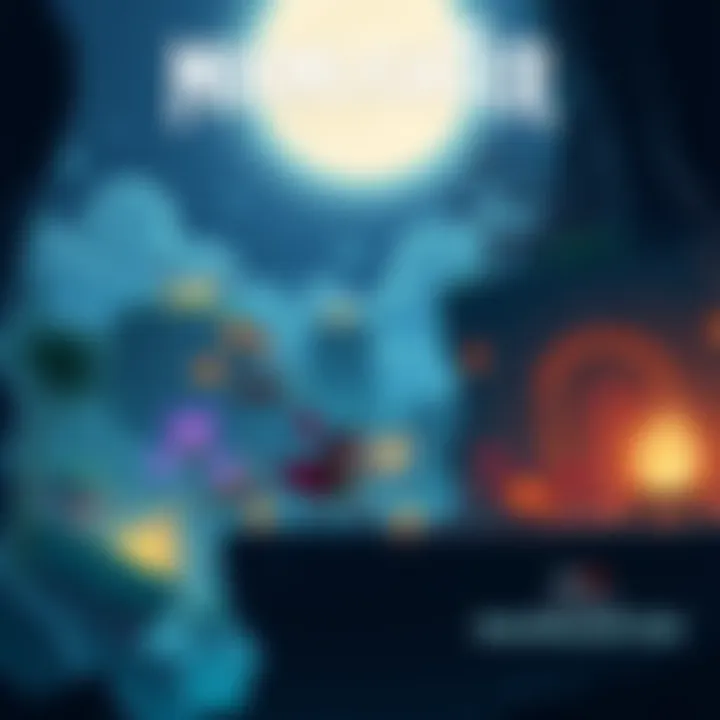 Screenshot of Moonlighter, showcasing its colorful world and action gameplay, featuring a character battling monsters and exploring dungeons.