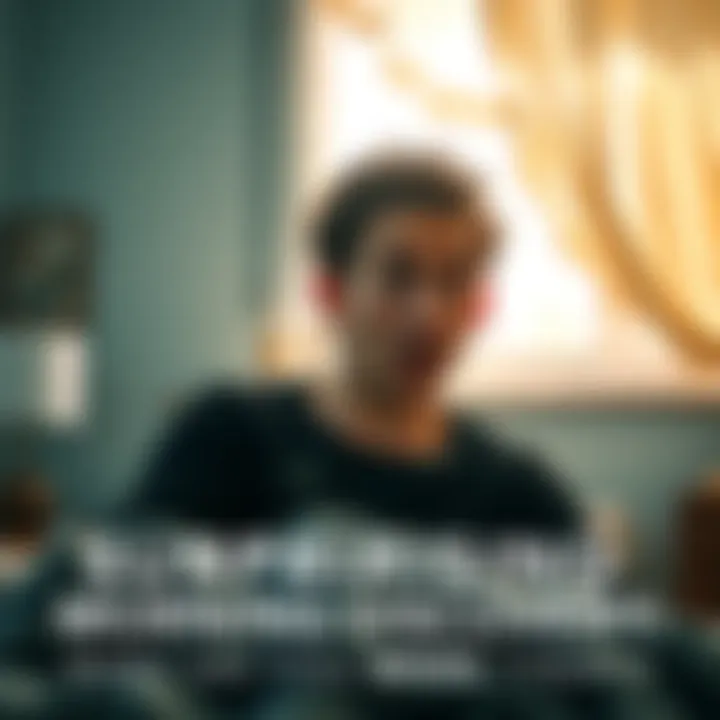 A person looking surprised after waking up in their bedroom, with sunlight streaming through the window