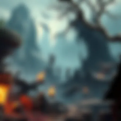 A vibrant scene showcasing the fantasy landscape of Morrowind with diverse creatures and magical elements.
