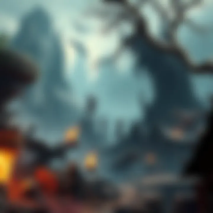 A vibrant scene showcasing the fantasy landscape of Morrowind with diverse creatures and magical elements.