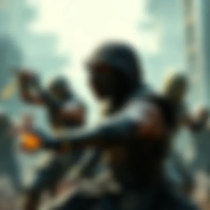 Dynamic fight scene with iconic Mortal Kombat characters in an intense battle setting