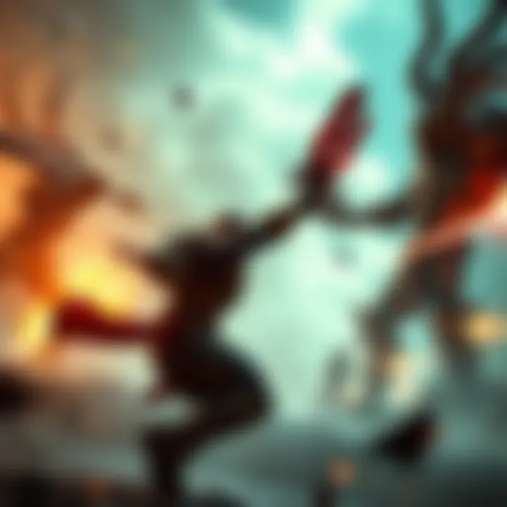 A player character in Mortal Shell dodging an enemy attack during a fierce battle, showcasing the game's combat mechanics.
