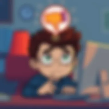 A cartoon character looking frustrated at their computer with a thumbs down icon above them, symbolizing low approval on a forum comment.