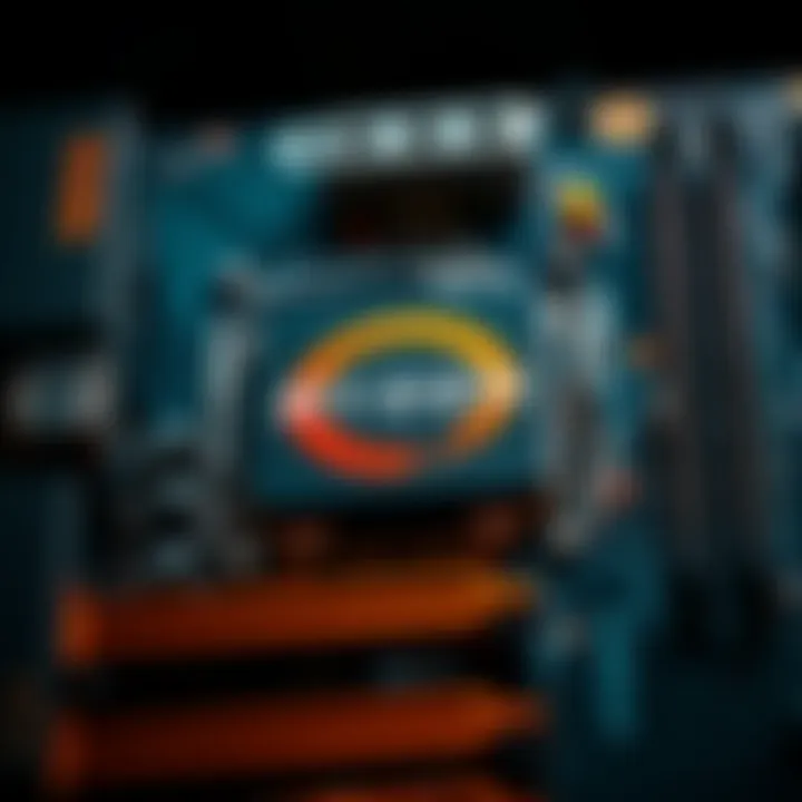 A close-up view of a motherboard with a Ryzen 7 5700X processor installed, showcasing the CPU socket and surrounding components.