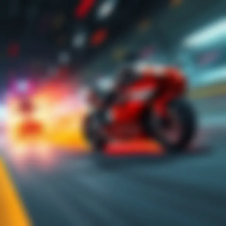 Motorslice Launch Trailer Scene A dynamic scene from the Motorslice launch trailer, showcasing high-speed racing and vibrant graphics