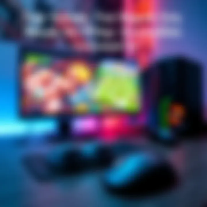 A gaming setup featuring a mouse and a computer screen displaying colorful game graphics, highlighting accessible gaming options.