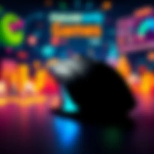 A computer mouse with a colorful gaming background and graphics, representing games played solely with a mouse.
