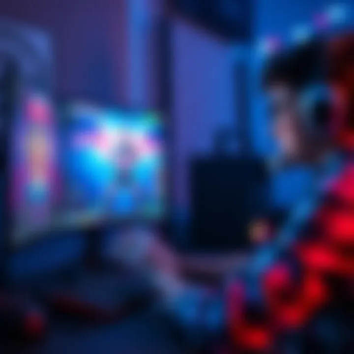 A gamer adjusting their mouse settings while playing a game on their computer.