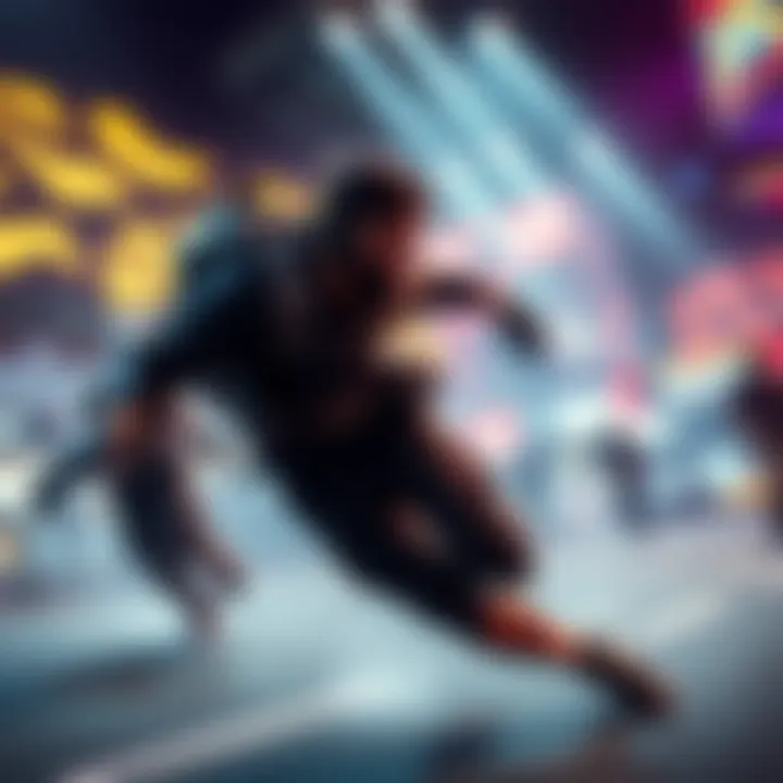 A gamer showcasing fast movements and agility in a competitive setting