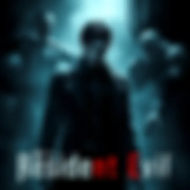 A mysterious figure representing Mr X from Resident Evil, depicted in a dark, tense atmosphere with elements of the game visible around him.
