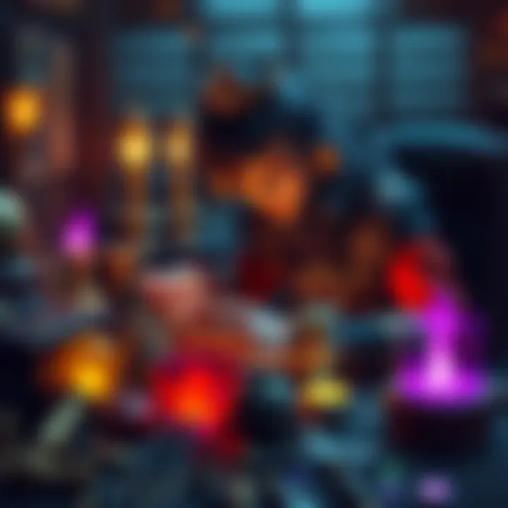 A player at MR10 focusing on crafting talismans and preparing for quests, surrounded by decorations and tools