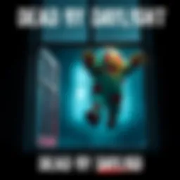 Mr Blobby character jumping through a window in Dead By Daylight, showcasing his unique killer abilities