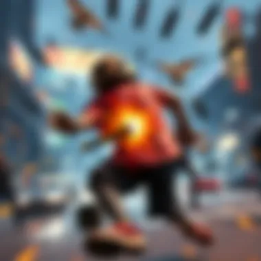 Gameplay scene in MS2 A character engaging in runbacks in MS2, showcasing chaotic movements against a backdrop of a game environment.