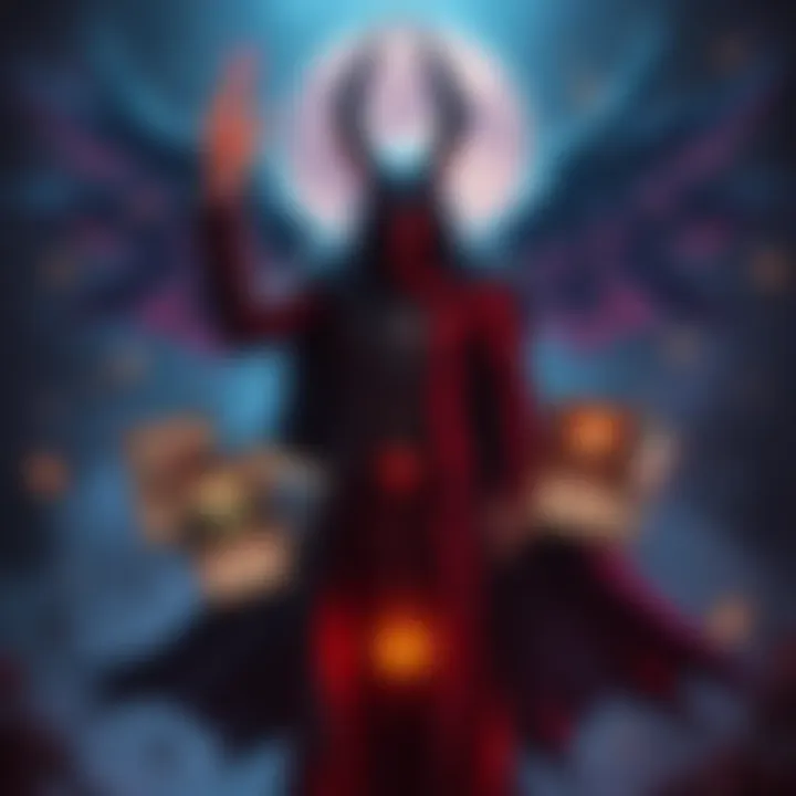 A custom Magic the Gathering proxy deck featuring Alucard with cards illustrating his abilities, set against a dark fantasy backdrop.
