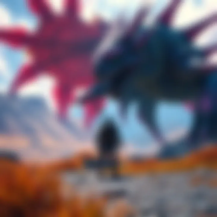 Multiplayer Challenges in Monster Hunter Rise A player facing off against a large monster in a colorful landscape, showcasing the cooperative gameplay aspect of Monster Hunter Rise but with a sense of isolation.