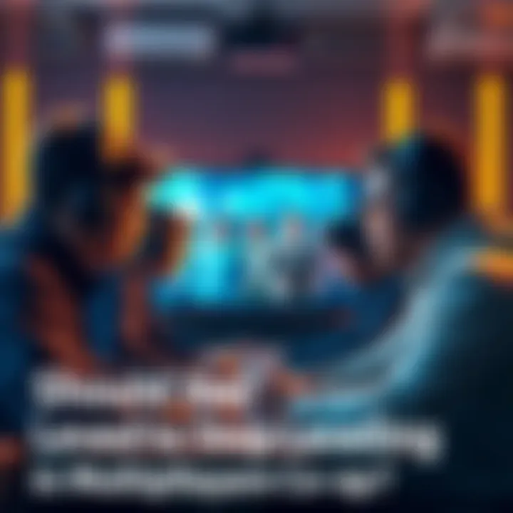 A group of players in a multiplayer co-op game strategizing together, focusing on teamwork and coordination, with their character avatars displayed on the screen.