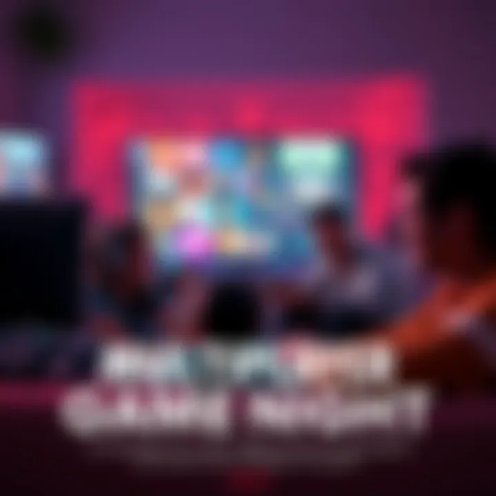 Friends gathered around a TV playing video games together, enjoying both local and online multiplayer modes.