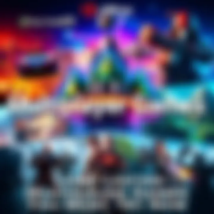 A colorful collage of popular multiplayer game scenes, showcasing characters and gameplay from various titles such as Factorio and Gmod.