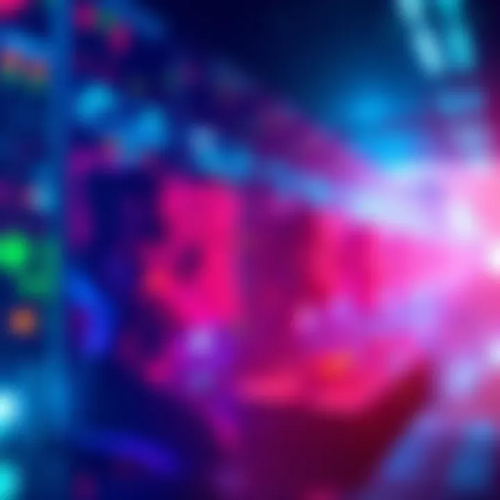 A colorful graphic showing a multiplayer game server with digital avatars connecting and interacting, symbolizing the community aspect of gaming, with a faded background representing the passing of time.