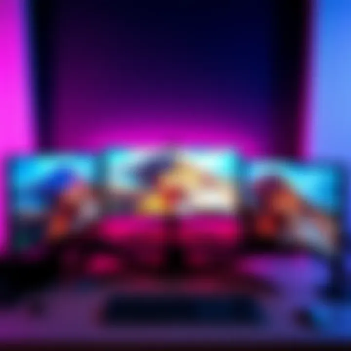 A computer setup showing a desktop with multiple displays, including a 4K TV connected to an integrated GPU, used for streaming and casual work tasks.