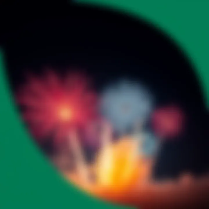 A series of colorful explosions lighting up the sky, symbolizing the excitement of multiple experiences.