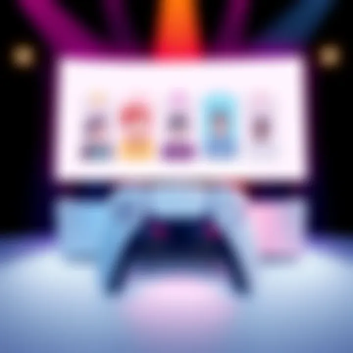 Illustration showing a PlayStation 5 console with multiple user profiles on the screen, highlighting the option to create separate accounts for different players.