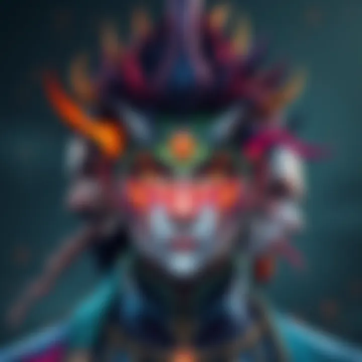 A creative depiction of a character with multiple souls, showcasing diverse personalities and traits. The character features various colors and textures to represent different souls residing within, s...