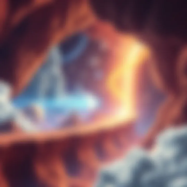 A surreal representation of various dimensions intertwining, symbolizing the multiverse concept.