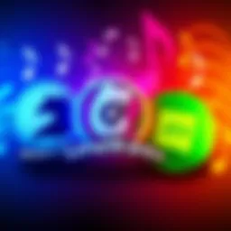 Collage of Bearshare, LimeWire, and Napster logos with music notes in the background