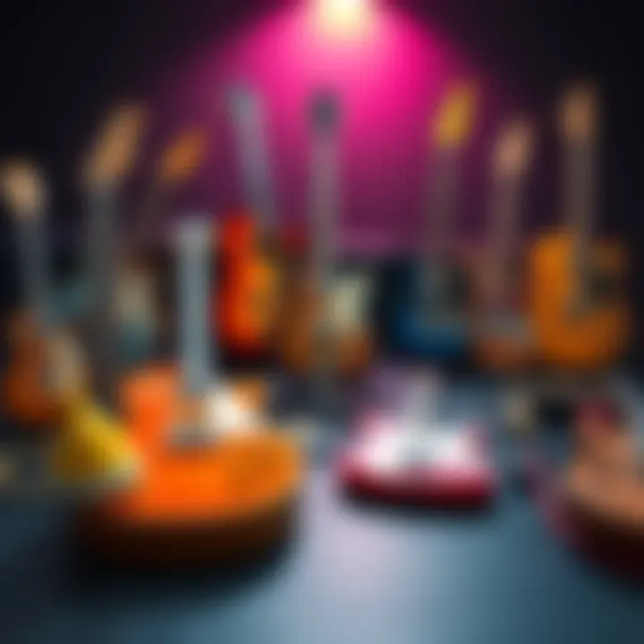Various objects that look like guitars but are not, displayed on a table with a focus on their differences