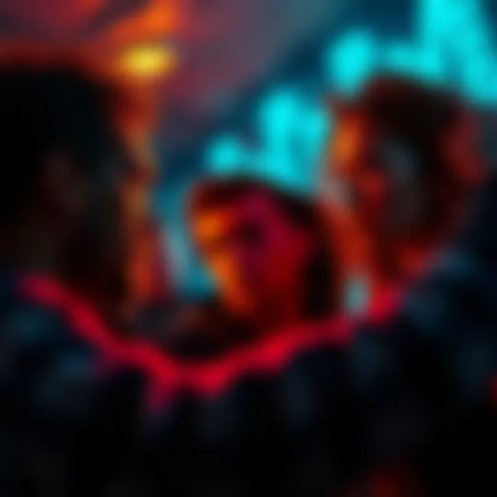 A dramatic scene showcasing intense emotions and unique storytelling in a musty flick.