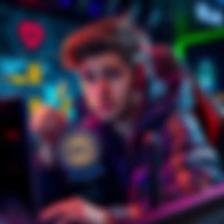 Musty in a gaming setup, looking confused with an SSL badge in hand and a GC ranking displayed on screen