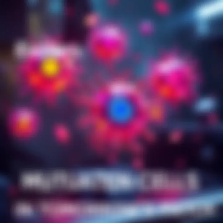 A visual representation of mutation cells with vibrant colors indicating their features and effects in a gaming environment