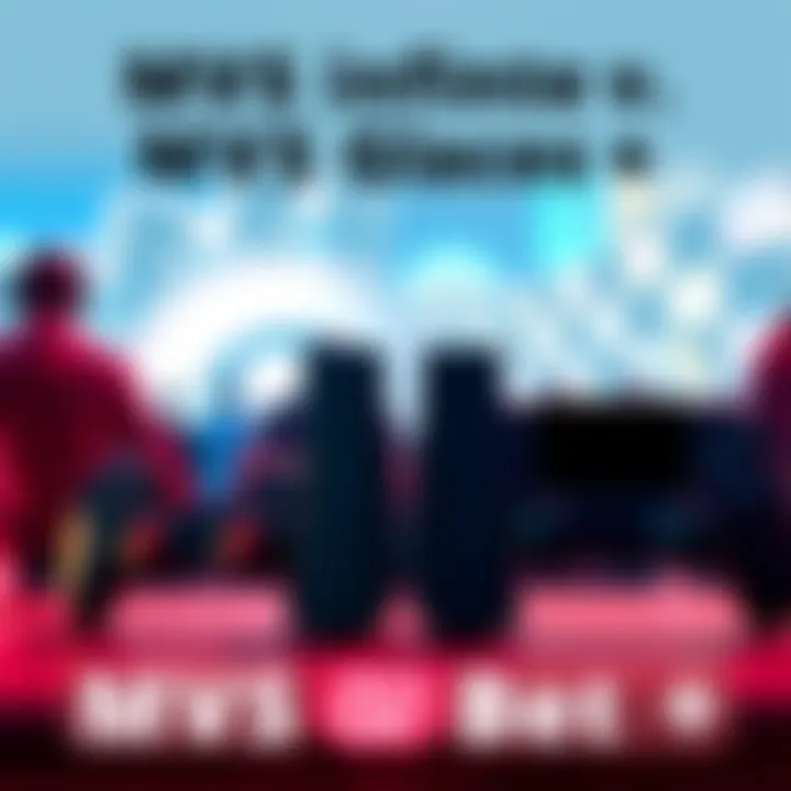 MVS Infinite vs MVS Beta Plus Comparison Two gaming consoles side by side, highlighting MVS Infinite and MVS Beta + with gamers in the background discussing their preferences.