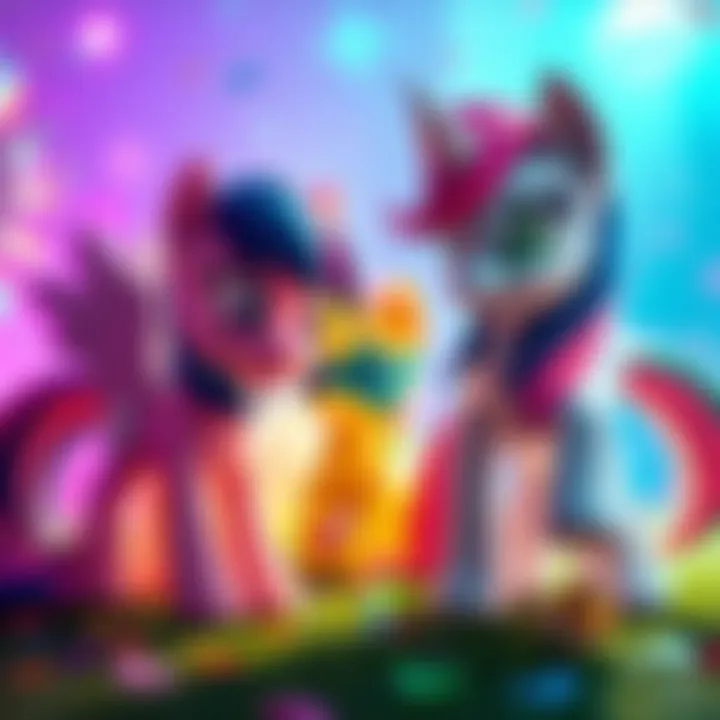 My Little Pony and Overwatch Collaboration Colorful characters from My Little Pony and Overwatch interact in a vibrant scene, blending the two worlds together.