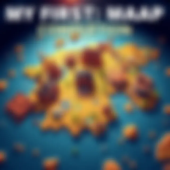 My First Map Completion A colorful map depicting various landmarks and features, showcasing the excitement of a first-time mapper's work.