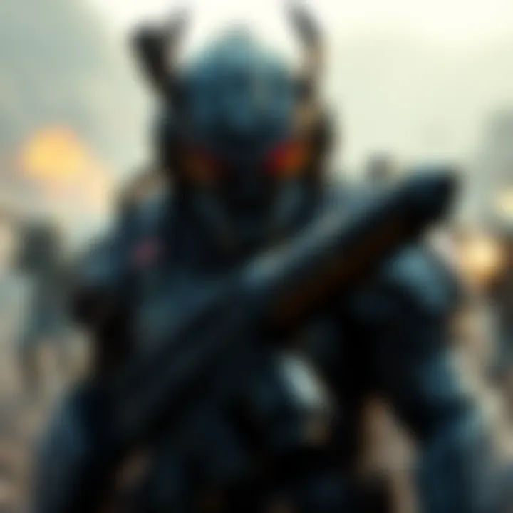 My Vauban character in combat gear, ready to face off against Saiyans in a dynamic battlefield setting