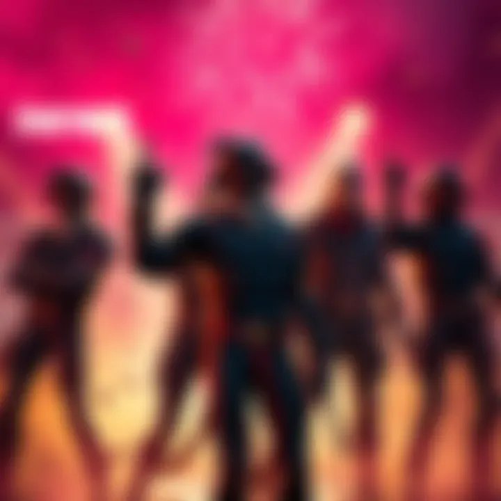 Fan art depicting Fortnite characters celebrating with My Chemical Romance's 'Welcome to the Black Parade' theme